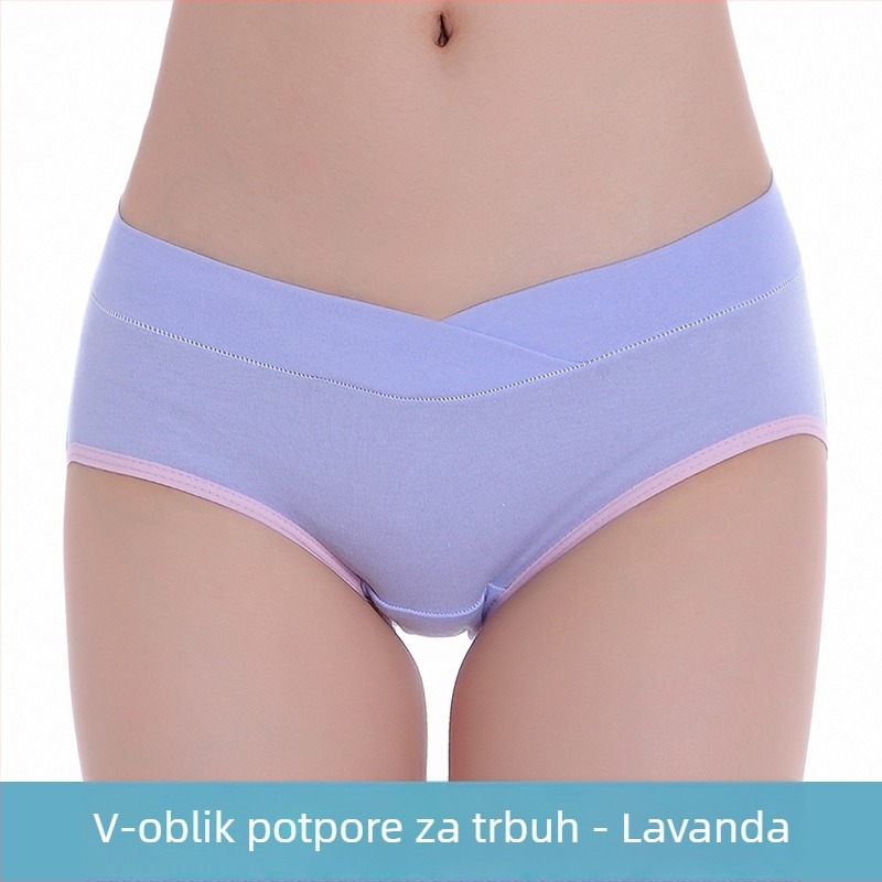5-djelni set trudničkih gaćica s niskim strukom i V-oblikom, dizajn podizanja bokova, 95% pamuk, 100% pamuk u međici, za trudnice i nakon poroda