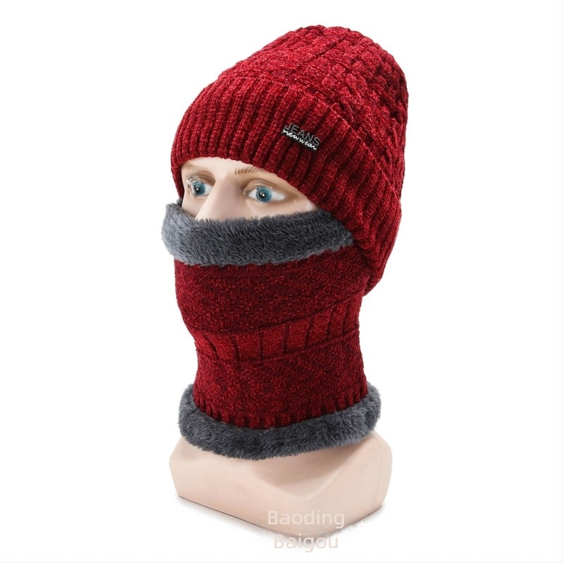 Unisex zimski set kapa i šal, akrilna vlakna, jacquard pletenje, prugasti uzorak