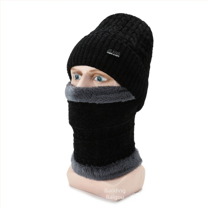 Unisex zimski set kapa i šal, akrilna vlakna, jacquard pletenje, prugasti uzorak