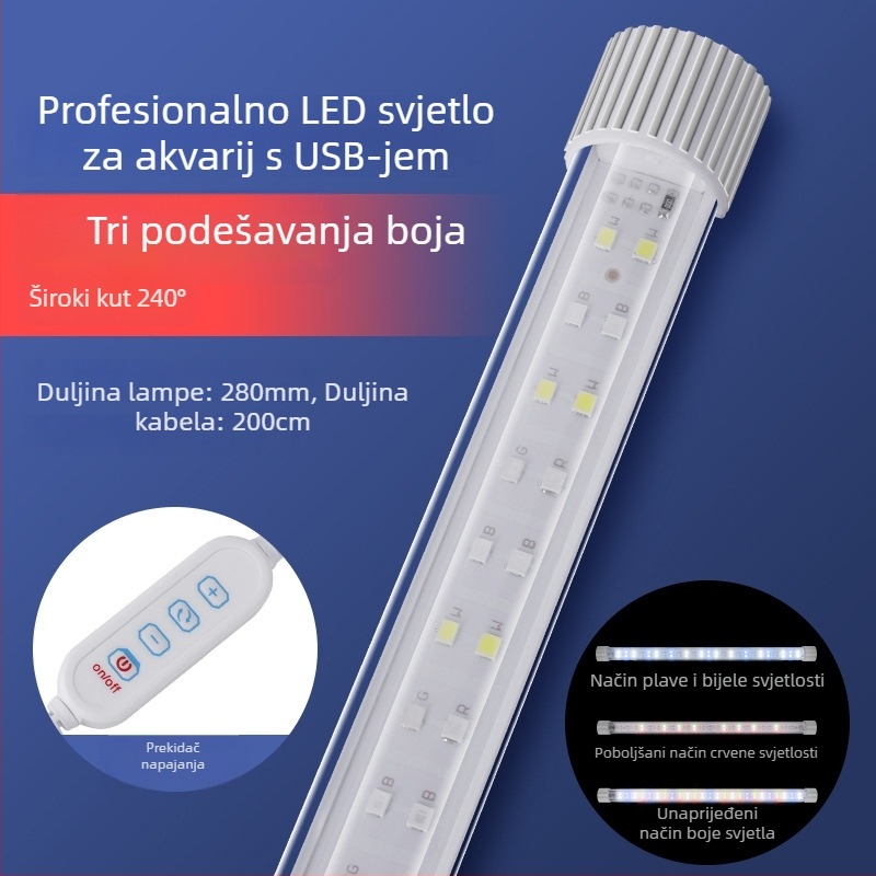 LED rasvjeta za akvarij, vodootporna, puni spektar, promjena boje, snaga ≤36W