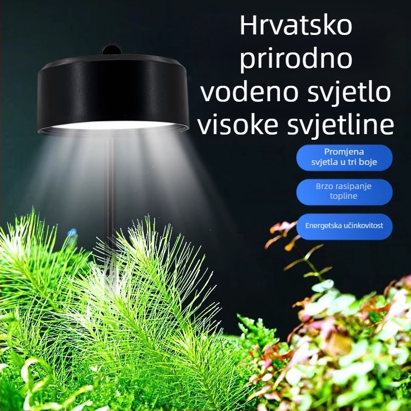 LED rasvjeta za akvarij s kompletnim spektromom, vodootporan viseći držač za rast vodnih biljaka