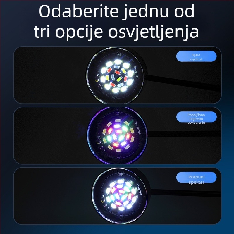LED rasvjeta za akvarij s kompletnim spektromom, vodootporan viseći držač za rast vodnih biljaka