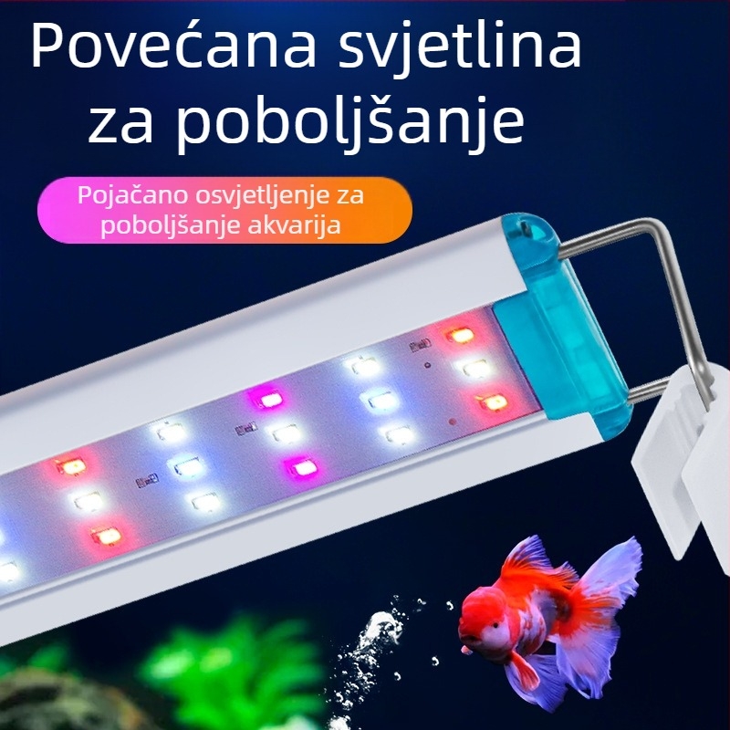 LED svjetiljka za akvarij s mijenjanjem boje i nosačem — rasvjeta za ukrasne vodene biljke — Porijeklo: Kina; Domaći proizvod