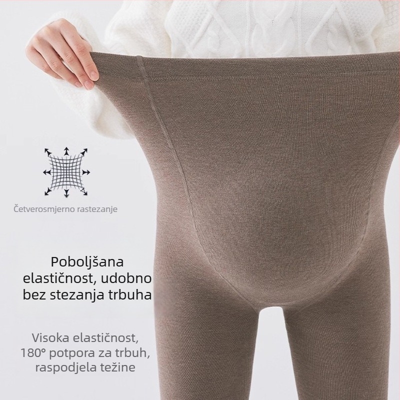 Majčinske legice od 300D combed pamuka s vertikalnim prugama, podrška za trbuh, podesivo