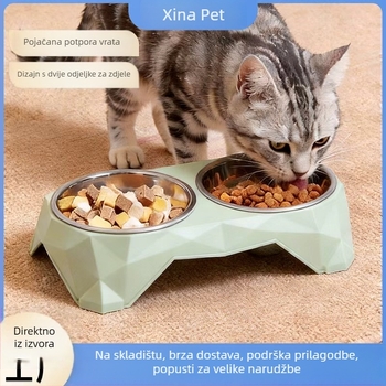 Posuda za hranu za kućne ljubimce, PP materijal, model 0036, marka GPN, pogodna za mačke i univerzalne kućne ljubimce, pribor za hranjenje