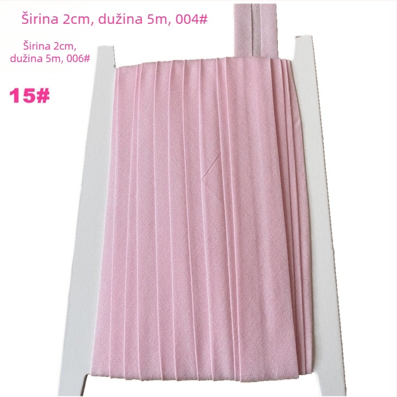Traka za rubu, poliester-pamučna, širina 2 cm, duljina 5 m, model TCB-2cm, za odjeću i kućne tekstile