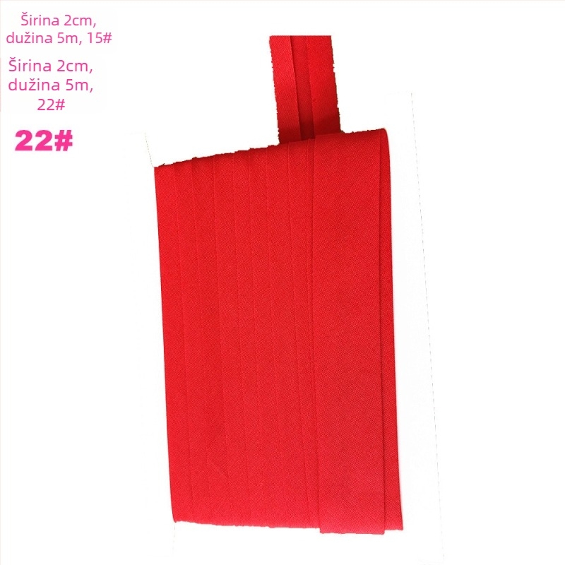 Traka za rubu, poliester-pamučna, širina 2 cm, duljina 5 m, model TCB-2cm, za odjeću i kućne tekstile