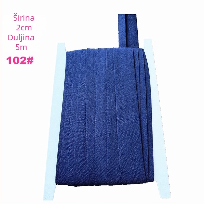 Traka za rubu, poliester-pamučna, širina 2 cm, duljina 5 m, model TCB-2cm, za odjeću i kućne tekstile
