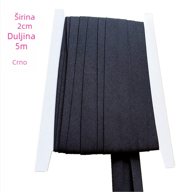 Traka za rubu, poliester-pamučna, širina 2 cm, duljina 5 m, model TCB-2cm, za odjeću i kućne tekstile