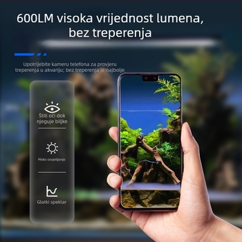 LED rasvjeta za akvarij, otporna na prskanje, kompaktna s punim spektrom za vodene biljke i promatranje
