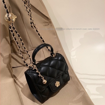 K-Style retro satchel, PU, mala kvadratna torbica s lancem, poklopac, magnetsko zatvaranje