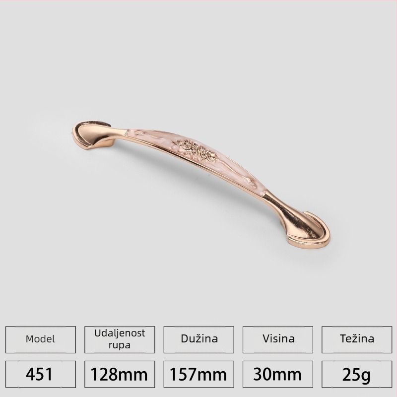 Europski stil ručica za vrata garderobe, aluminijska zlitina, moderan minimalistički stil, model 7603