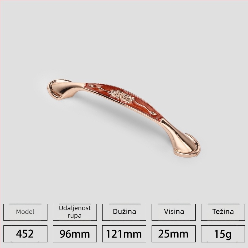 Europski stil ručica za vrata garderobe, aluminijska zlitina, moderan minimalistički stil, model 7603