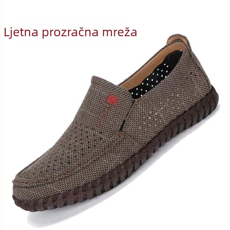 Muške slip-on tenisice od platna s konopljinim gornjim dijelom, TPR potplat, udobne, niski gornji dio, oštro zašiljeni nos