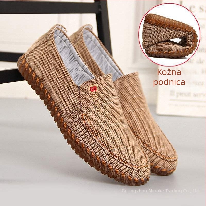 Muške slip-on tenisice od platna s konopljinim gornjim dijelom, TPR potplat, udobne, niski gornji dio, oštro zašiljeni nos