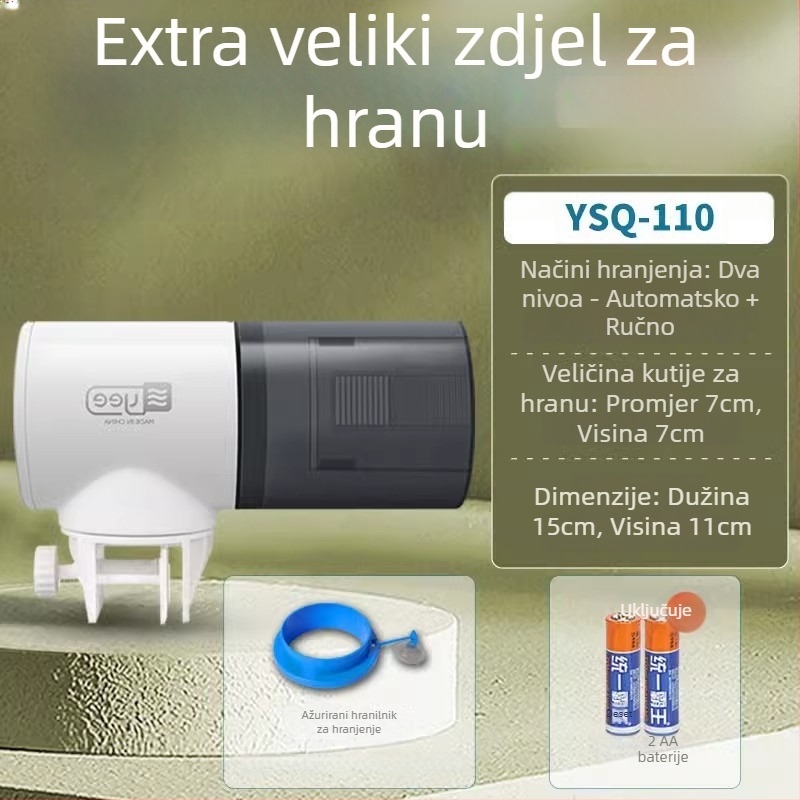 yee automatska hranilica za ribe s tajmerom, plastično kućište, velik kapacitet, za koi i zlatne ribe u akvariju