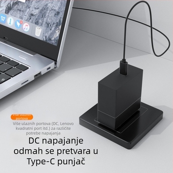 PD napajanje adapter: DC ženski priključak na USB-C muški, 100W, PD podrška 5/9/20V