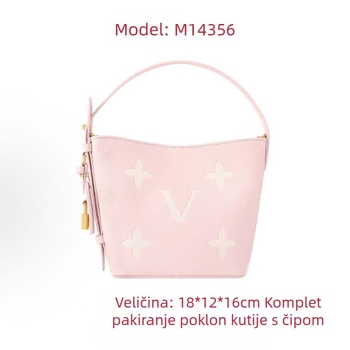 Torba bucket od prave kože s reljefom, magnetsko zatvaranje, podstava od platna, džep za telefon i dokumente, gradski stil preko ramena