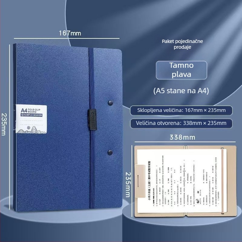 Plastični folder s jednim klipom, vertikalni organizator za dokumente, širina zadnjeg dijela oko 167 mm