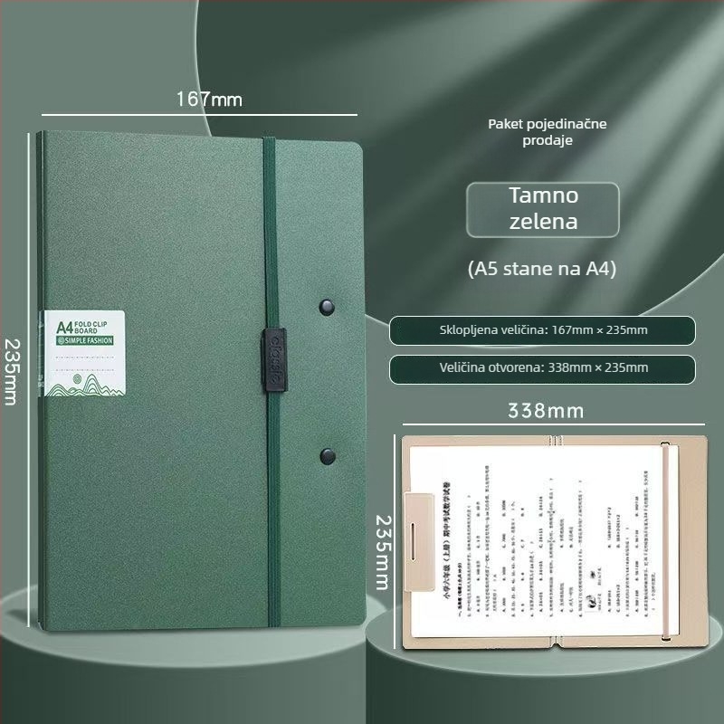 Plastični folder s jednim klipom, vertikalni organizator za dokumente, širina zadnjeg dijela oko 167 mm