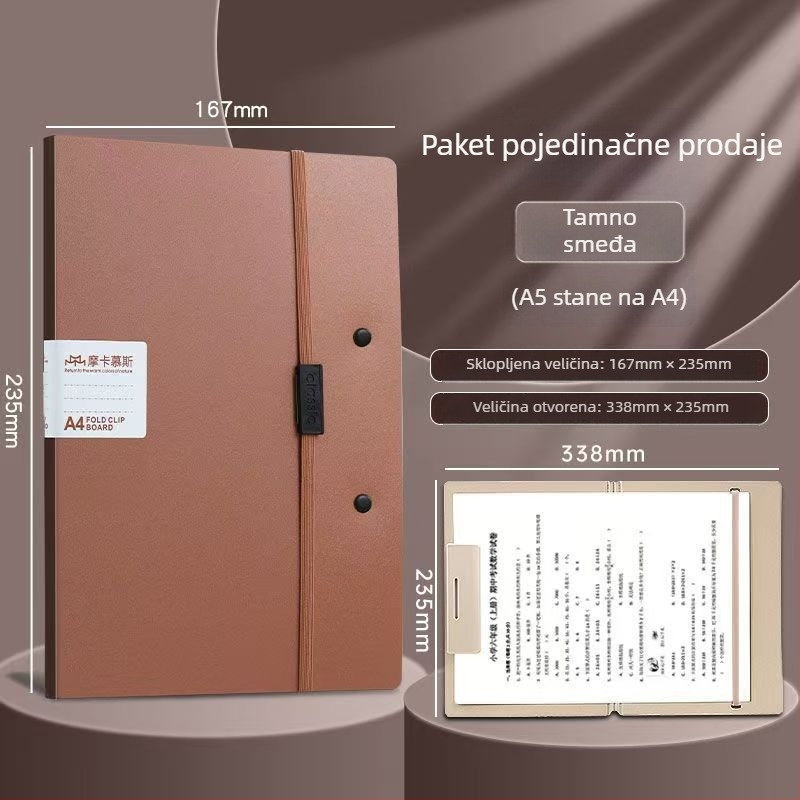 Plastični folder s jednim klipom, vertikalni organizator za dokumente, širina zadnjeg dijela oko 167 mm