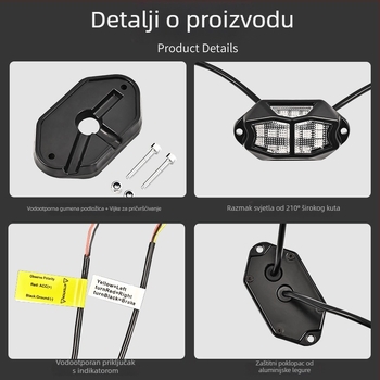 RGB Phantom Svjetla šasije za terenna vozila, aluminijska legura, 15W, 12V, 5A