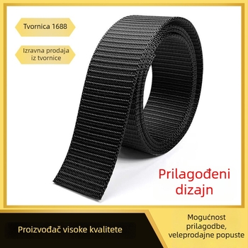 Najlonski pojas s platnenom trakom, širina 3.8 cm, svestran casual i sportski stil