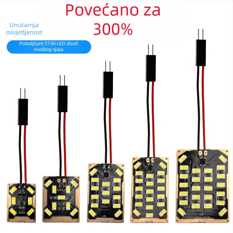 LED lampica za čitanje u automobilu, ploča 5730, 12V, 3W, aluminijska ploča + LED dioda, univerzalno kompatibilno