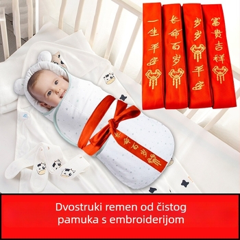 Zavojnica za novorođenče s fiksnim trakama, tkanina poliester-pamuk