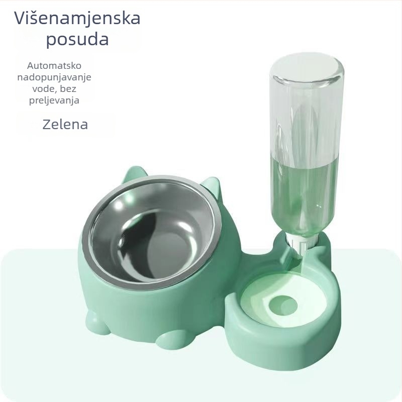 Dvoslojna posuda za hranu za mačke s zaštitom vrata — dva u jednom, automatsko hranjenje (Pdf 9808275559953)
