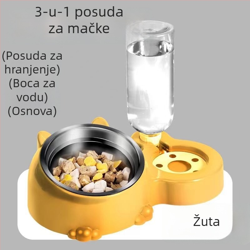 Dvoslojna posuda za hranu za mačke s zaštitom vrata — dva u jednom, automatsko hranjenje (Pdf 9808275559953)