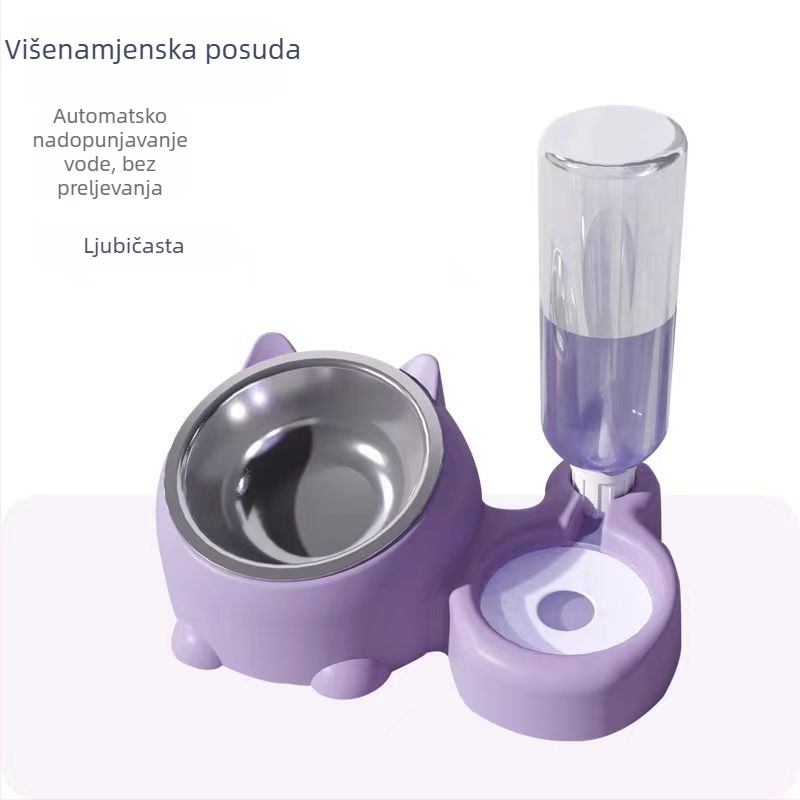 Dvoslojna posuda za hranu za mačke s zaštitom vrata — dva u jednom, automatsko hranjenje (Pdf 9808275559953)