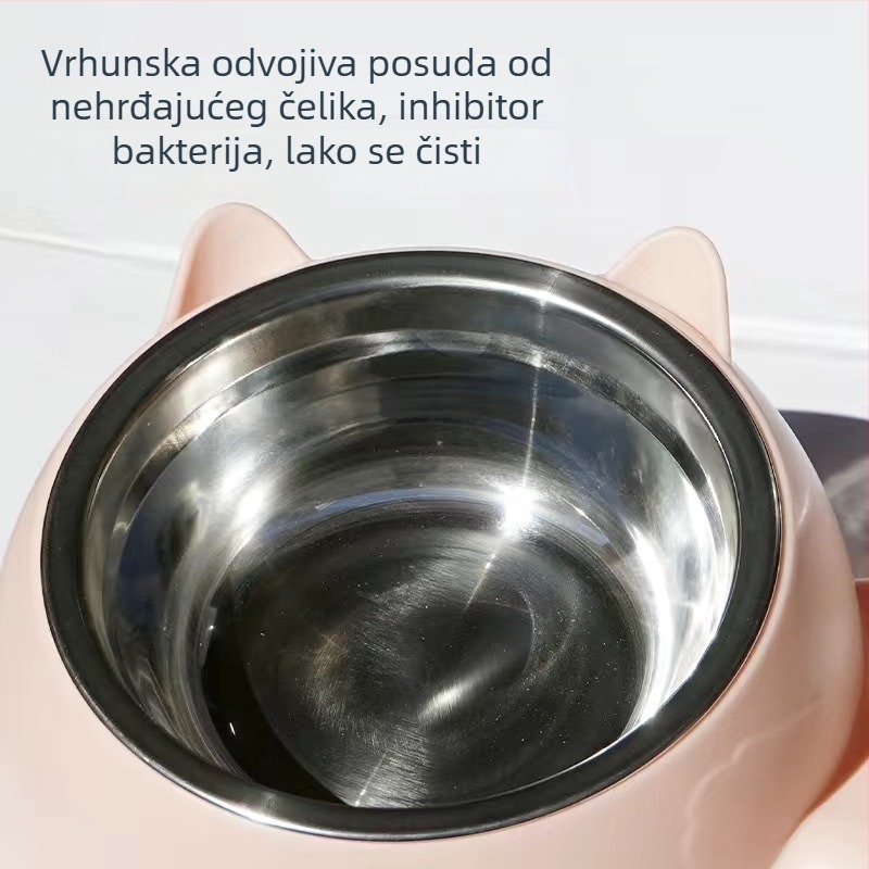 Dvoslojna posuda za hranu za mačke s zaštitom vrata — dva u jednom, automatsko hranjenje (Pdf 9808275559953)
