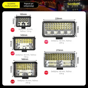LED širokokutna radna svjetiljka za kamione i terenska vozila, 12/24V, 30W, 15000 lm, 3000K, aluminijska legura