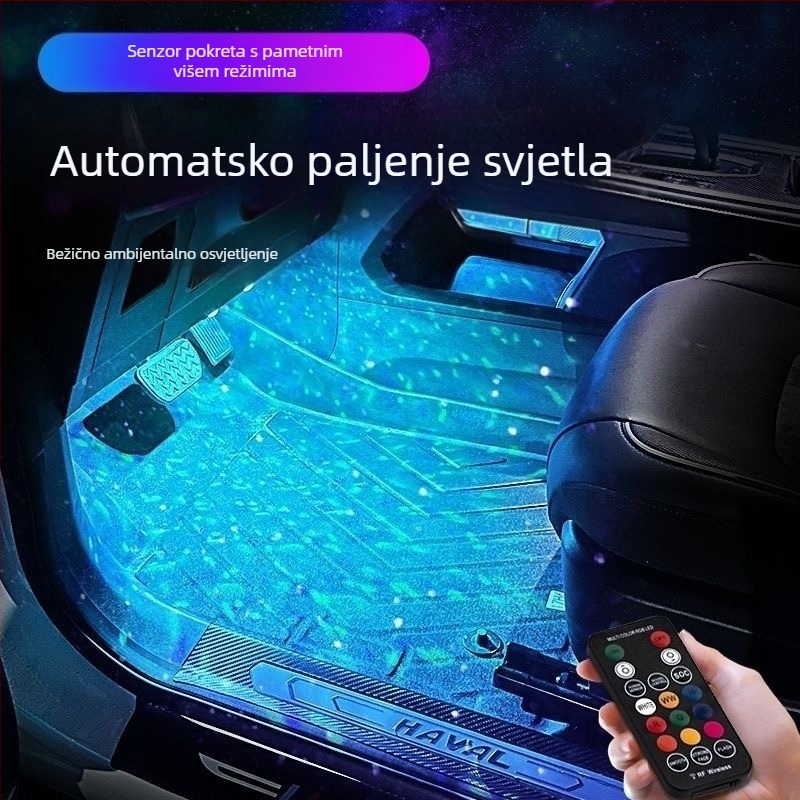 Ambijentalno svjetlo za podnicu automobila — bežično, 12V, ABS, automatski senzor
