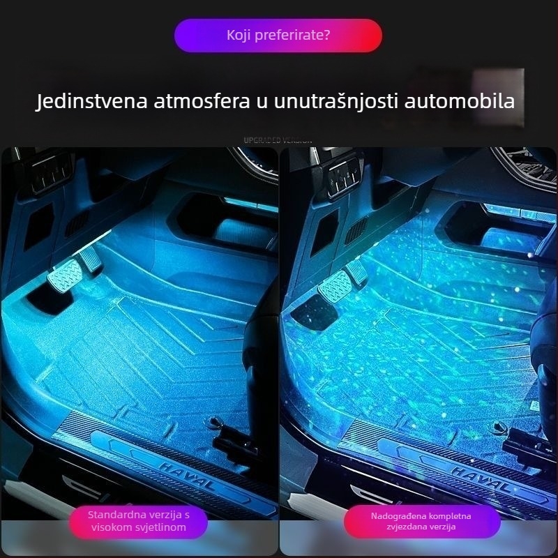 Ambijentalno svjetlo za podnicu automobila — bežično, 12V, ABS, automatski senzor