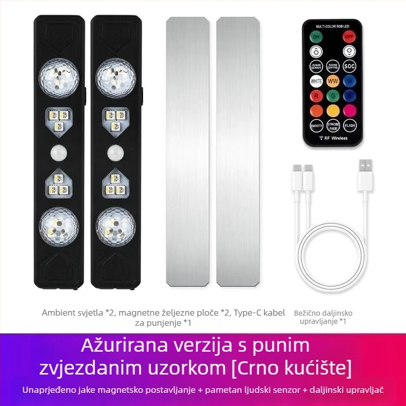 Ambijentalno svjetlo za podnicu automobila — bežično, 12V, ABS, automatski senzor