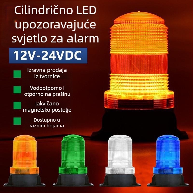LED upozoravajuće strob svjetlo za viličare i vozila, krovna montaža, 12-24V, visoka svjetlost