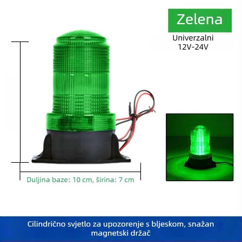 LED upozoravajuće strob svjetlo za viličare i vozila, krovna montaža, 12-24V, visoka svjetlost