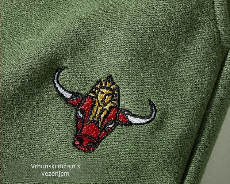 Muške jogger hlače – knit cargo stil, srednji pas, debeli terry, Cupro vlakno, mikroelastičnost