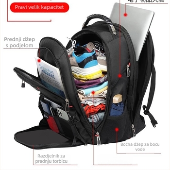 Unisex nylon ruksak za prijenosno računalo, vodootporan, kapacitet 36–55 L, za 16-inčni laptop, poslovna putovanja