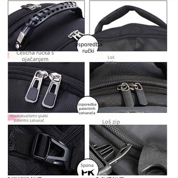 Unisex nylon ruksak za prijenosno računalo, vodootporan, kapacitet 36–55 L, za 16-inčni laptop, poslovna putovanja