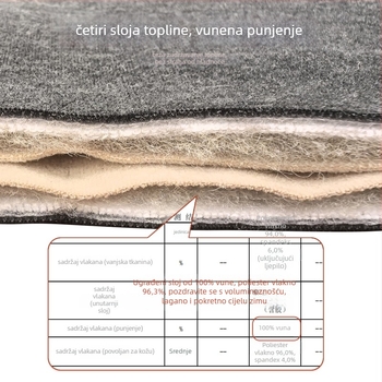 Dječja vest s punom od ovčje vune, vanjski materijal poliester 94%, debela izolacija, unutarnja podstava s teksturom