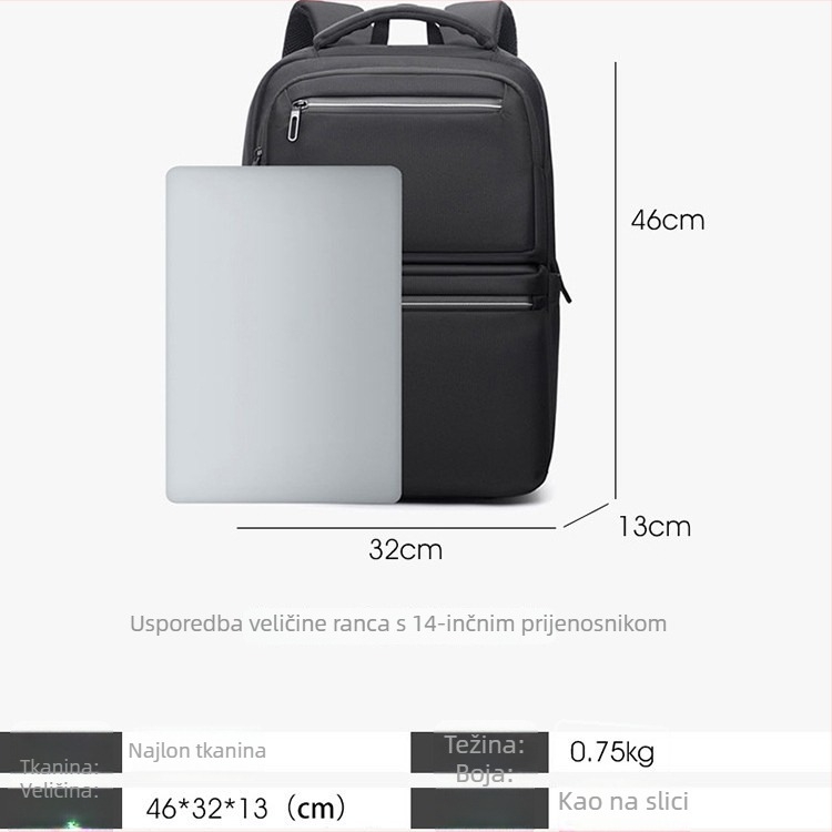 Unisex poslovni ruksak, velika kapacitet 36-55 L, kompatibilan s 15-inčnim laptopom, od Oxford tkanine, nosivi sustav zakrivljenih naramenica