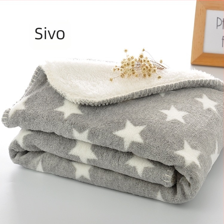 Dječja deka za dnevni odmor od coral fleecea, debeli dvostruki sloj, za četiri sezone, uzrast 1–12 godina, materijal: kemijska vlakna