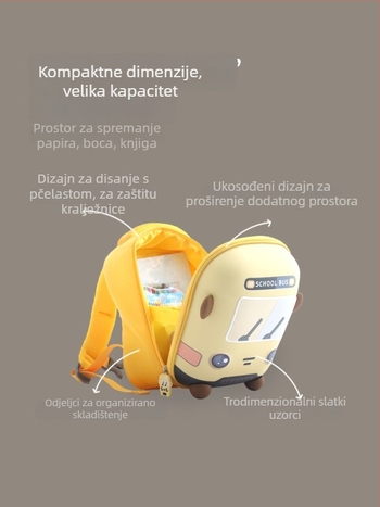 Ranac za vrtić s motivom autobusa – EVA, vodootporan, ultra lagan, otporan na habanje, model h189