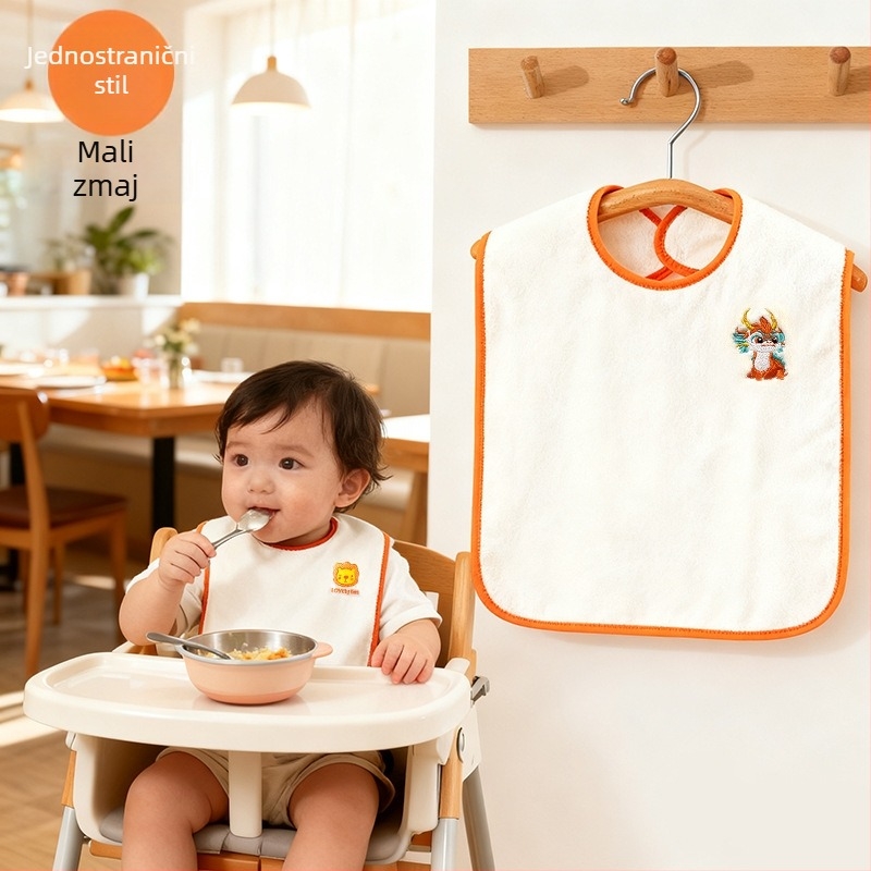 Langbainier Vodootporni bib za bebe i djecu - Coral fleece, Cartoon uzorak, uzrast 3-8 godina
