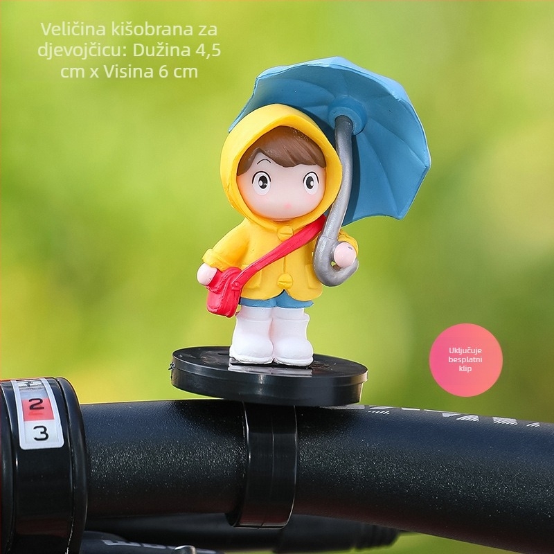 Ukras za bicikl: karikatura djevojčice pod kišobranom, dizajn remena, materijal viskoza, brend Tang Yi, dekorativni dodatak