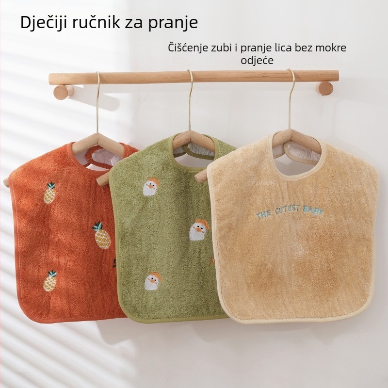 Dječji ručnik-bib za lice i pranje zuba, tkanina od pamuk-mješavine, poliester vlakna, upijajući