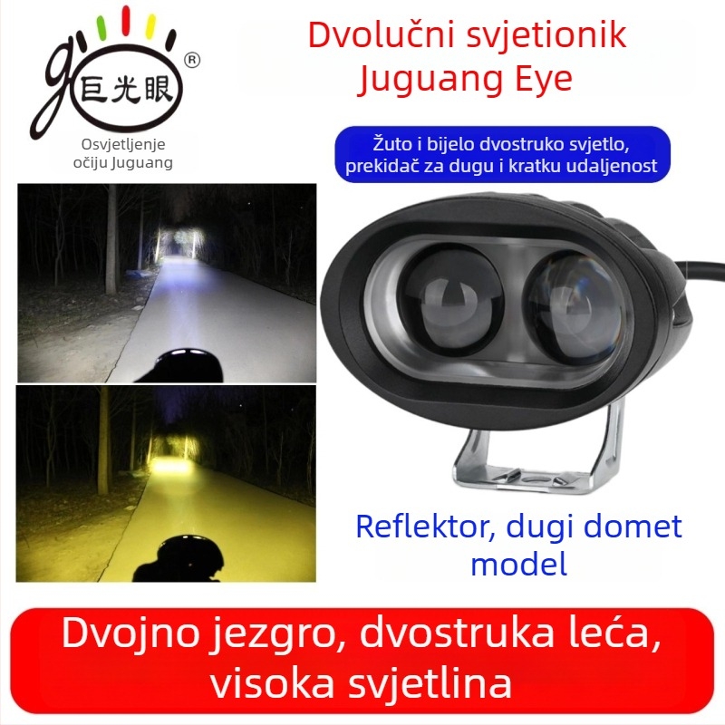 LED prednja svjetiljka za električni skuter i tricikl, 15W, 12–80V univerzalno, kućište od aluminija die-cast, vodootporno